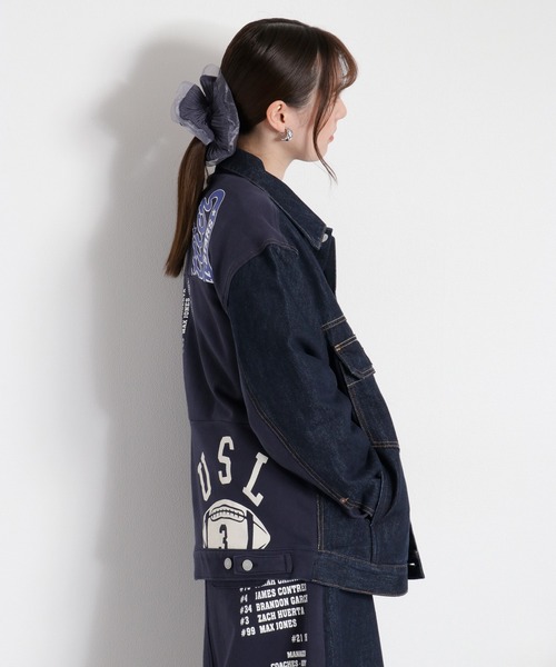 cepo(セポ)の「〈セットアップ対応〉REMAKEデニム×スウェットジャケット(デニムジャケット・レディース・ワンウォッシュ/ブルー系2・M)」の10枚目の写真