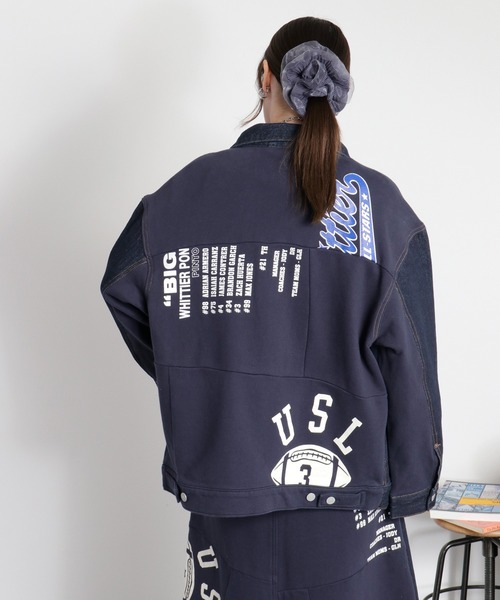 cepo(セポ)の「〈セットアップ対応〉REMAKEデニム×スウェットジャケット(デニムジャケット・レディース・ワンウォッシュ/ブルー系2・M)」の8枚目の写真