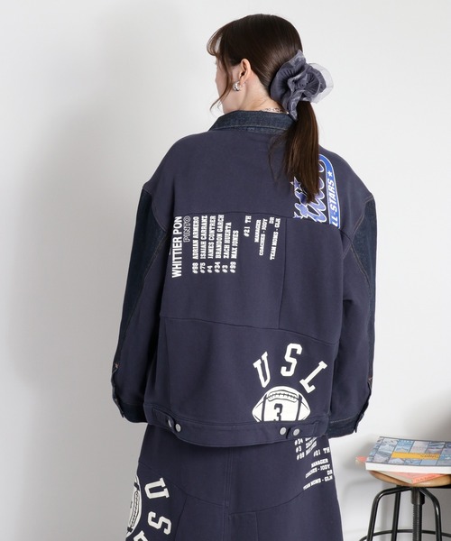 cepo(セポ)の「〈セットアップ対応〉REMAKEデニム×スウェットジャケット(デニムジャケット・レディース・ワンウォッシュ/ブルー系2・M)」の9枚目の写真