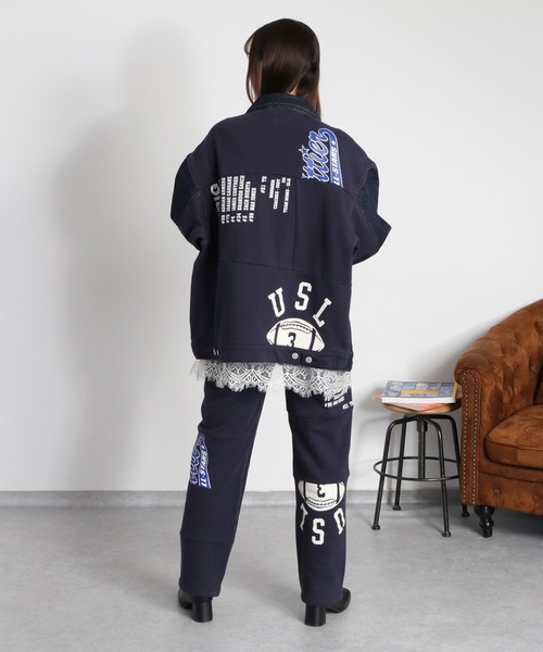 cepo(セポ)の「〈セットアップ対応〉REMAKEデニム×スウェットジャケット(デニムジャケット・レディース・ワンウォッシュ/ブルー系2・M)」の3枚目の写真