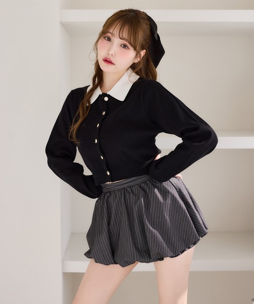ひなママ★ウィルフリー ニット、サイドボタンニット WILLFULLY（ウィルフリー）の「button sleeve v neck collar knit