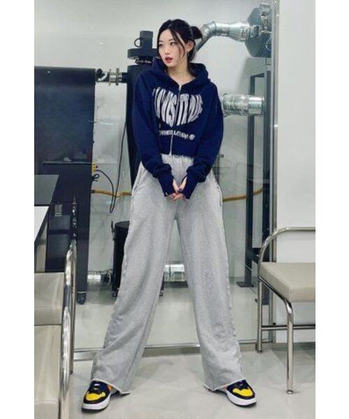 LUVISTRUE(ラヴイズトゥルー)の「CH 2-WAY CROP HOOD ZIP UP(NAVY)(パーカー・レディース・その他・FREE)」の2枚目の写真