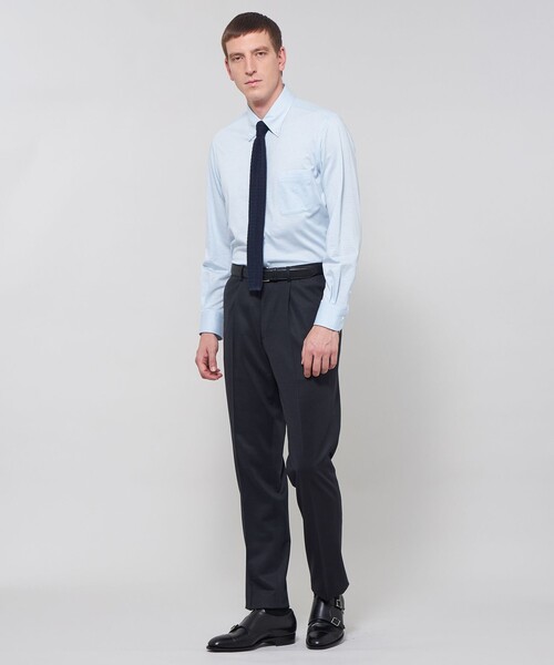 MACKINTOSH LONDON（マッキントッシュ ロンドン）の「【FLEX JERSEY】千鳥ジャカードジャージーシャツ（シャツ/ブラウス・メンズ・ブルー系その他4/グレー・L/XL/S/M）」の4枚目の写真