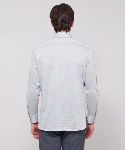 MACKINTOSH LONDON（マッキントッシュ ロンドン）の「【FLEX JERSEY】千鳥ジャカードジャージーシャツ（シャツ/ブラウス・メンズ・ブルー系その他4/グレー・L/XL/S/M）」の8枚目の写真