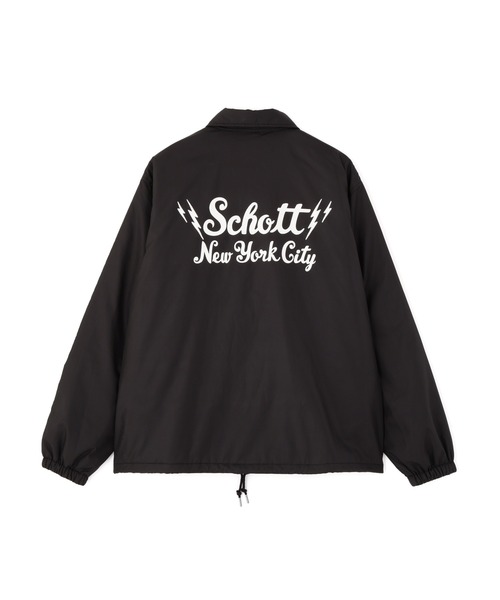 schott(ショット)の「Schott/ショット/ZIP COACH JACKET/ジップコーチジャケット(ナイロンジャケット・メンズ・ブラック・XL/L/M)」の1枚目の写真
