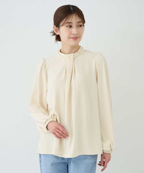 Jayro(ジャイロ)の「ネックレス付きブラウス(シャツ/ブラウス・レディース・ホワイト系その他/ベージュ・M)」の2枚目の写真