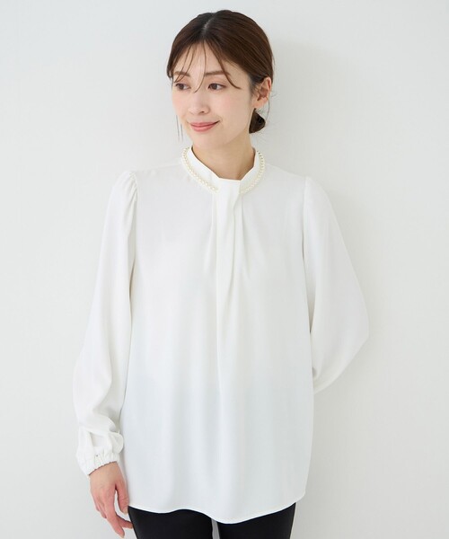 Jayro(ジャイロ)の「ネックレス付きブラウス(シャツ/ブラウス・レディース・ホワイト系その他/ベージュ・M)」の1枚目の写真