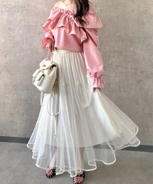 Mejoul | 【26年春夏新作】シアーチュール リボンプリーツロングスカート(スカート)