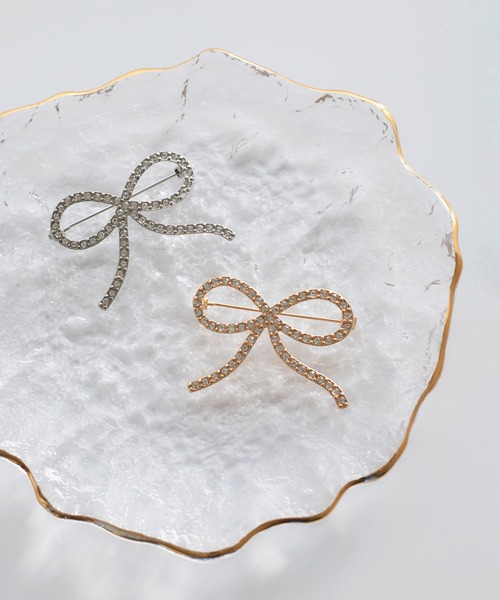 RUIRUE BOUTIQUE（ルイルエブティック）の「リボンブローチ2type（ブローチ/コサージュ・レディース・ゴールド系1/シルバー/シルバー系1/ゴールド・FREE）」の7枚目の写真