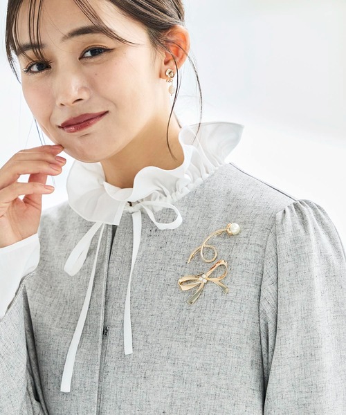 RUIRUE BOUTIQUE（ルイルエブティック）の「リボンブローチ2type（ブローチ/コサージュ・レディース・ゴールド系1/シルバー/シルバー系1/ゴールド・FREE）」の8枚目の写真