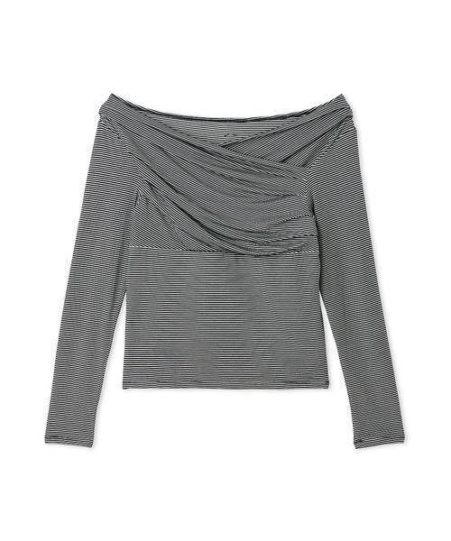 FRAY I.D（フレイアイディー）の「ギャザーオフショルカットソー（Tシャツ/カットソー・レディース・グレー/ブラック/その他/ホワイト/ピンク・F）」の10枚目の写真