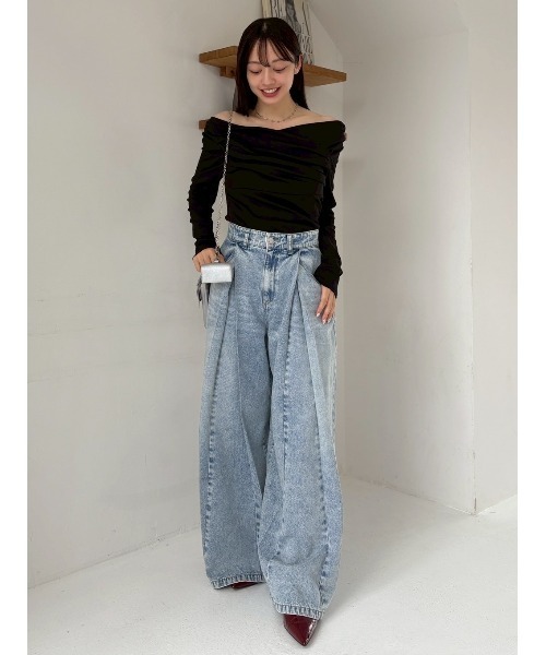 FRAY I.D（フレイアイディー）の「ギャザーオフショルカットソー（Tシャツ/カットソー・レディース・グレー/ブラック/その他/ホワイト/ピンク・F）」の20枚目の写真