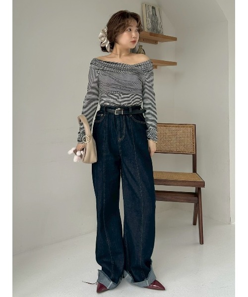 FRAY I.D（フレイアイディー）の「ギャザーオフショルカットソー（Tシャツ/カットソー・レディース・グレー/ブラック/その他/ホワイト/ピンク・F）」の22枚目の写真