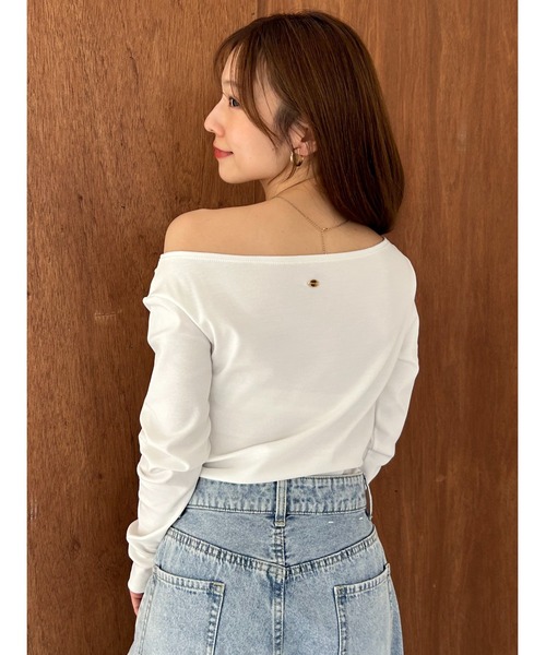 FRAY I.D（フレイアイディー）の「ギャザーオフショルカットソー（Tシャツ/カットソー・レディース・グレー/ブラック/その他/ホワイト/ピンク・F）」の13枚目の写真