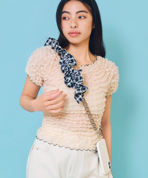 Casselini(キャセリーニ)の「Casselini(キャセリーニ)フリルモバイルショルダー(スマホグッズ・レディース・オレンジ/グリーン/ブラック・FREE)」の9枚目の写真