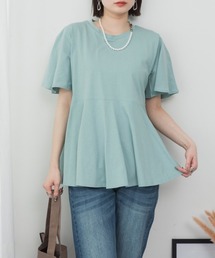 M-5L フレアヘム 半袖無地Tシャツ 夏服
