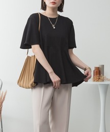 M-5L フレアヘム 半袖無地Tシャツ 夏服