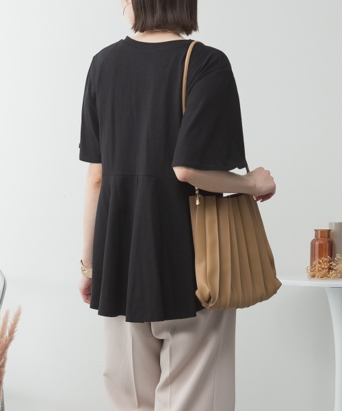 aity(アイティ)の「M-5L フレアヘム 半袖無地Tシャツ 夏服(Tシャツ/カットソー・レディース・ミント/オフホワイト/チャコールグレー/グレイッシュベージュ/ブラック・4L~5L/LL~3L/M~L)」の17枚目の写真