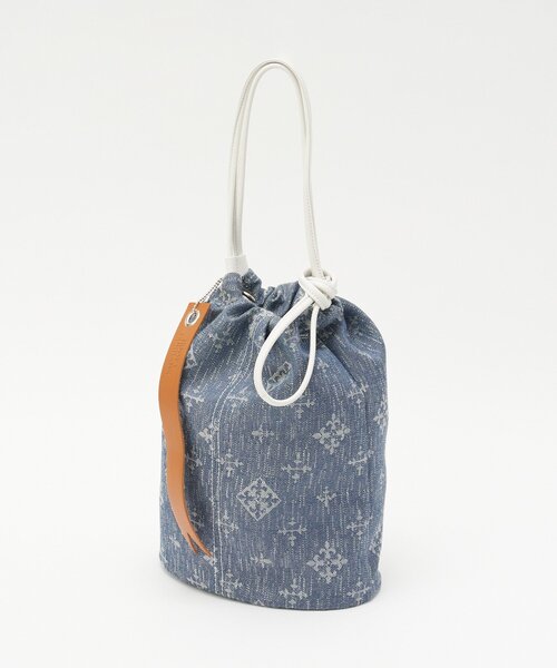 russet（ラシット）の「デニムジャガード3WAY巾着バッグ（ショルダーバッグ・レディース・インディゴブルー・FREE）」の5枚目の写真