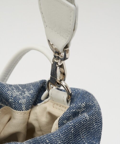 russet（ラシット）の「デニムジャガード3WAY巾着バッグ（ショルダーバッグ・レディース・インディゴブルー・FREE）」の10枚目の写真