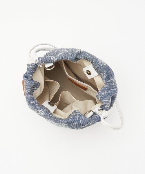 russet（ラシット）の「デニムジャガード3WAY巾着バッグ（ショルダーバッグ・レディース・インディゴブルー・FREE）」の15枚目の写真