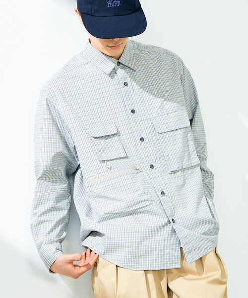 GLOSTER（グロスター）の「【ギアディテール】チェック フィッシングシャツ（シャツ/ブラウス・メンズ・ブラック系その他/ブルー系その他/ベージュ系その他・S/M/L）」の7枚目の写真