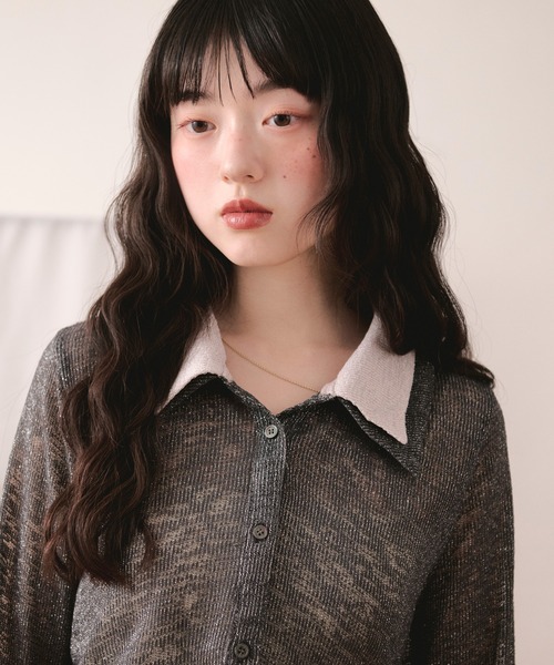 loin nuit（ロワンニュイ）の「sheer layered color tops / シアーレイヤードカラートップス（Tシャツ/カットソー・レディース・ピンク/チャコールグレー・FREE）」の20枚目の写真