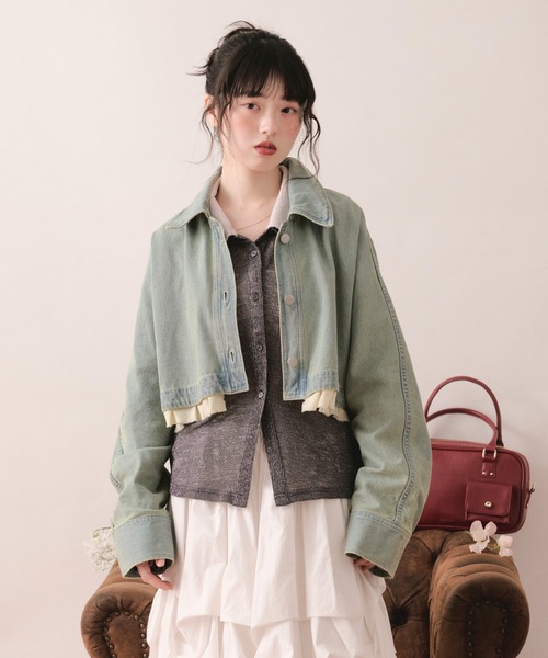 loin nuit（ロワンニュイ）の「sheer layered color tops / シアーレイヤードカラートップス（Tシャツ/カットソー・レディース・ピンク/チャコールグレー・FREE）」の12枚目の写真