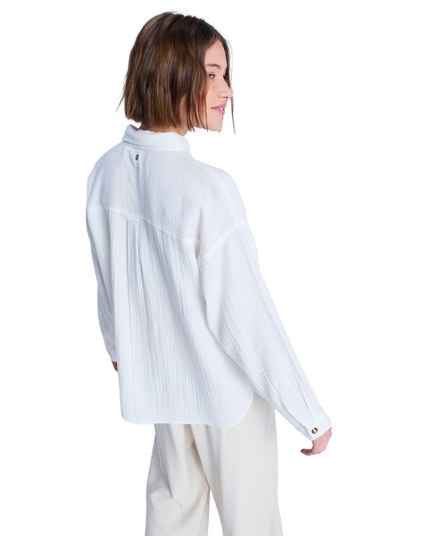 ROXY（ロキシー）の「ROXY ウィメンズ MORNING SHINE 長袖シャツ 【2026年春夏モデル】/ロキシーコットンダブルガーゼ風長袖シャツ（シャツ/ブラウス・レディース・ホワイト系その他・SMALL/MEDIUM）」の2枚目の写真