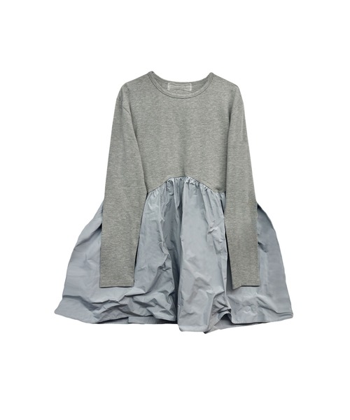 HONEY MI HONEY（ハニーミーハニー）の「taffeta frill long t-shirt（Tシャツ/カットソー・レディース・グレー/ブラック/ピンク/ホワイト・FREE）」の3枚目の写真