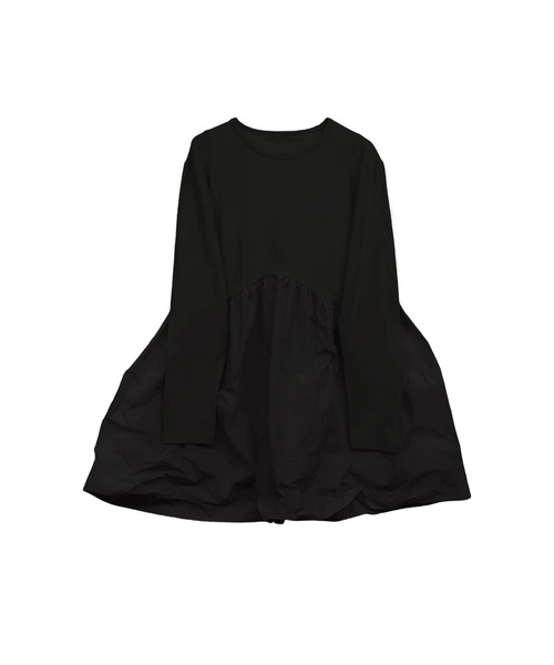 HONEY MI HONEY（ハニーミーハニー）の「taffeta frill long t-shirt（Tシャツ/カットソー・レディース・グレー/ブラック/ピンク/ホワイト・FREE）」の2枚目の写真