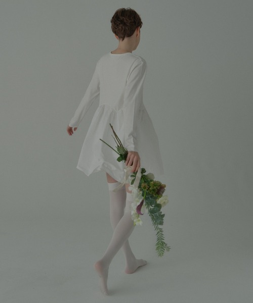 HONEY MI HONEY（ハニーミーハニー）の「taffeta frill long t-shirt（Tシャツ/カットソー・レディース・グレー/ブラック/ピンク/ホワイト・FREE）」の7枚目の写真