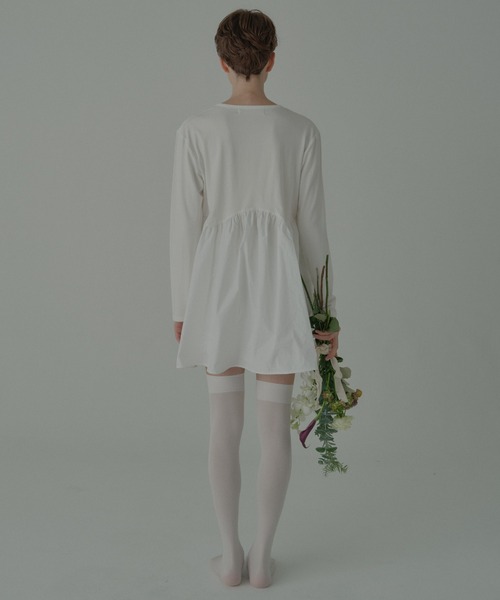 HONEY MI HONEY（ハニーミーハニー）の「taffeta frill long t-shirt（Tシャツ/カットソー・レディース・グレー/ブラック/ピンク/ホワイト・FREE）」の8枚目の写真
