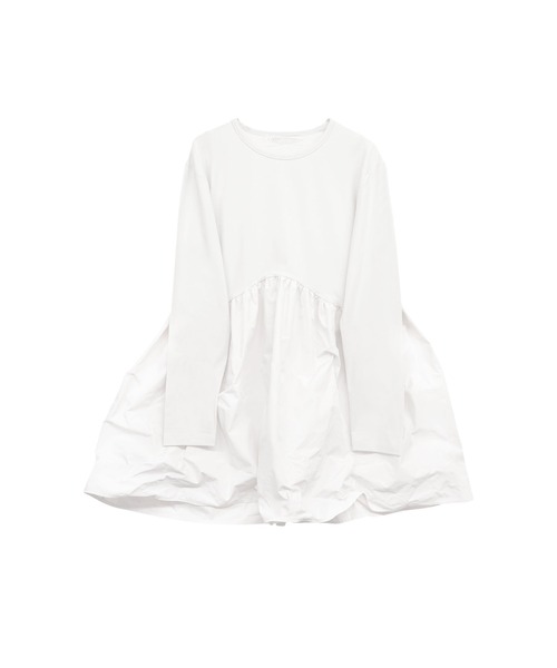 HONEY MI HONEY（ハニーミーハニー）の「taffeta frill long t-shirt（Tシャツ/カットソー・レディース・グレー/ブラック/ピンク/ホワイト・FREE）」の19枚目の写真