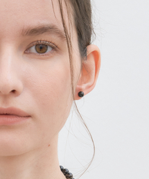 simple onyx black earrings (E022_6mm)