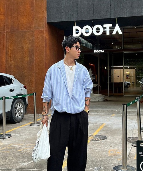 WESTBOY（ウエストボーイ）の「レイヤードストライプ オーバーサイズ ストリートシャツ WO26S5TP18（シャツ/ブラウス・メンズ・ブルー・XXL/XL）」の10枚目の写真