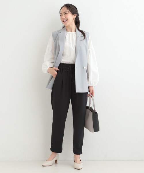 SHOO・LA・RUE(シューラルー)の「【SS-LL/洗濯後しわになりにくい】スマートに見えるイージーテーパードパンツ(その他パンツ・レディース・ブラック/ライトベージュ/ベビーピンク/グリーン/ネイビー・10/03/04/02/01)」の8枚目の写真