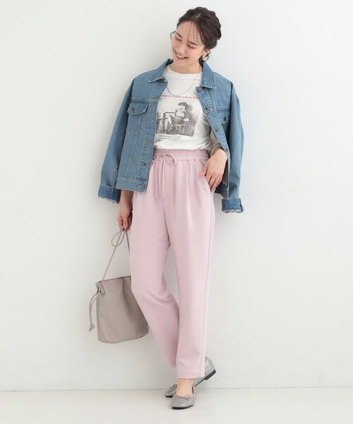 SHOO・LA・RUE(シューラルー)の「【SS-LL/洗濯後しわになりにくい】スマートに見えるイージーテーパードパンツ(その他パンツ・レディース・ブラック/ライトベージュ/ベビーピンク/グリーン/ネイビー・10/03/04/02/01)」の20枚目の写真