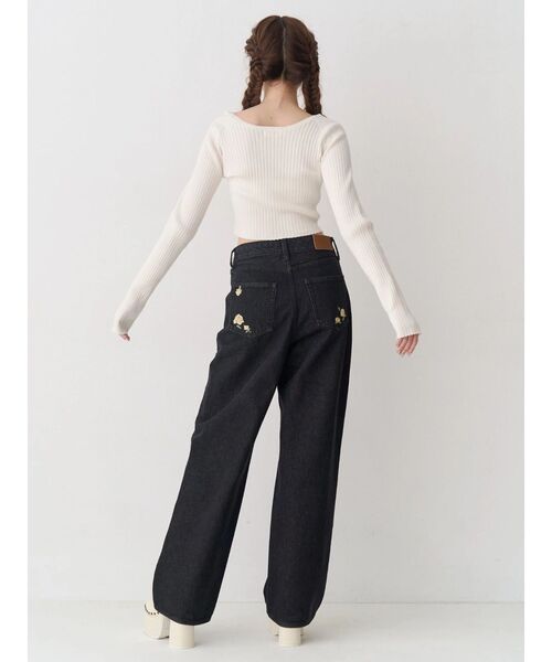 EVRIS(エヴリス)の「ストラップデザインリブニットトップス 春服(ニット/セーター・レディース・ホワイト/ピンク/ブラック・FREE)」の8枚目の写真