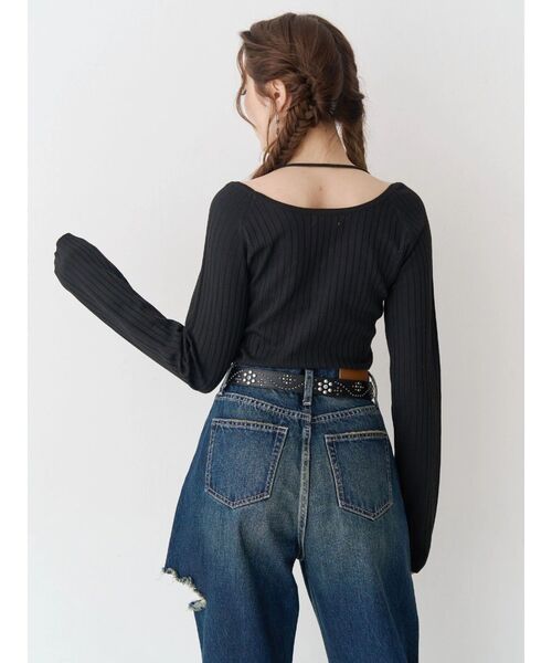 EVRIS(エヴリス)の「ストラップデザインリブニットトップス 春服(ニット/セーター・レディース・ホワイト/ピンク/ブラック・FREE)」の15枚目の写真