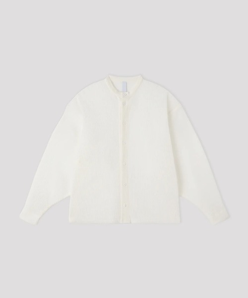 CFCL(シーエフシーエル)の「【CFCL】TC SOFT HYPHA STAND COLLAR LONG SLEEVE SHIRT(Tシャツ/カットソー・メンズ・ホワイト/グリーン・3)」の2枚目の写真