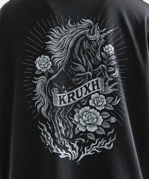KRUXH(クルクス)の「ユニコーンピグメントTシャツチャコール(Tシャツ/カットソー・レディース・その他・1/2)」の5枚目の写真
