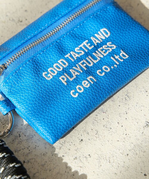 coen(コーエン)の「ロゴ刺繍 レザーライクカードケースキーホルダー(カードケース・レディース・ベージュ/シルバー/ブラック/コバルトブルー・FREE)」の5枚目の写真