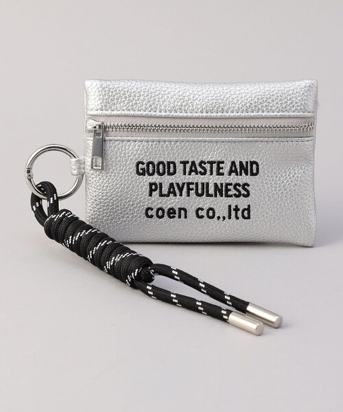 coen(コーエン)の「ロゴ刺繍 レザーライクカードケースキーホルダー(カードケース・レディース・ベージュ/シルバー/ブラック/コバルトブルー・FREE)」の6枚目の写真