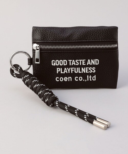 coen(コーエン)の「ロゴ刺繍 レザーライクカードケースキーホルダー(カードケース・レディース・ベージュ/シルバー/ブラック/コバルトブルー・FREE)」の7枚目の写真