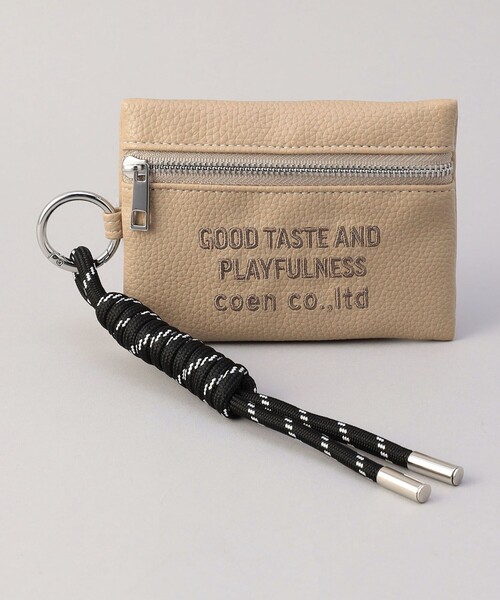 coen(コーエン)の「ロゴ刺繍 レザーライクカードケースキーホルダー(カードケース・レディース・ベージュ/シルバー/ブラック/コバルトブルー・FREE)」の8枚目の写真