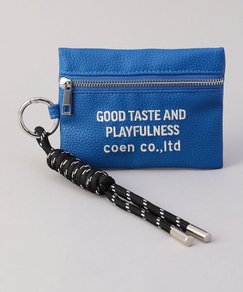 coen(コーエン)の「ロゴ刺繍 レザーライクカードケースキーホルダー(カードケース・レディース・ベージュ/シルバー/ブラック/コバルトブルー・FREE)」の9枚目の写真