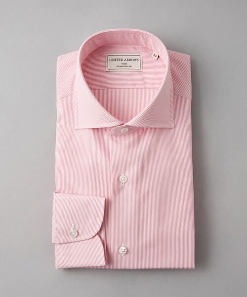 SOVEREIGN(ソブリン)の「ALUMO/ピンク キャンディストライプ ワイドカラーシャツ(シャツ/ブラウス・メンズ・ライトピンク・41cm/40cm)」の1枚目の写真