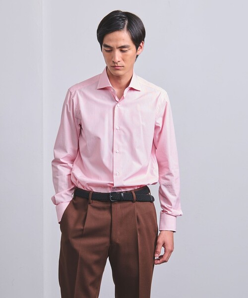 SOVEREIGN(ソブリン)の「ALUMO/ピンク キャンディストライプ ワイドカラーシャツ(シャツ/ブラウス・メンズ・ライトピンク・41cm/40cm)」の2枚目の写真