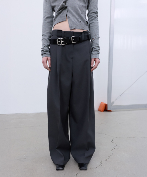 LCDC TM(エルシーディーシーティーエム)の「BACK-PLEATED WIDE PANTS (GREY)(スラックス・レディース・その他・SMALL/MEDIUM)」の11枚目の写真